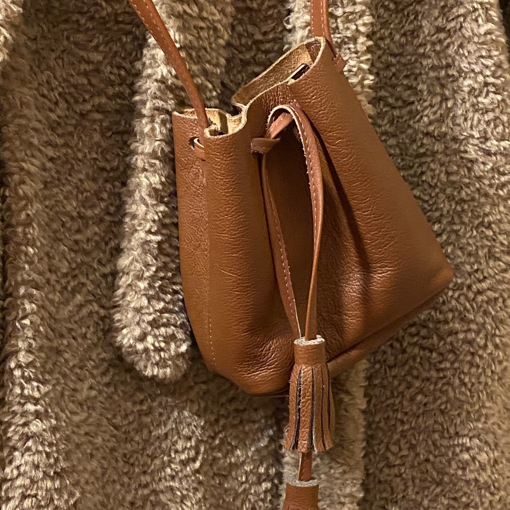 Leather bucket bag  Crossbody